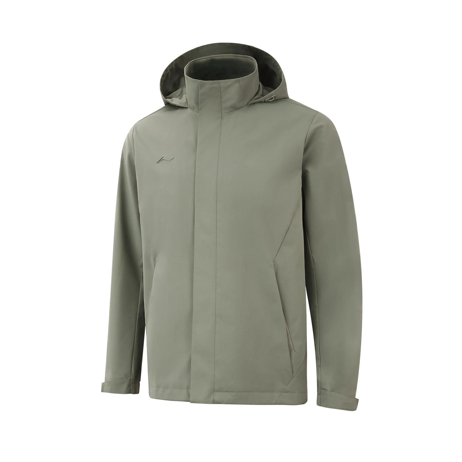 

Li-Ning Однотонная ветровка спортивного стиля с капюшоном на молнии для мужчин AFDV901-3 XL