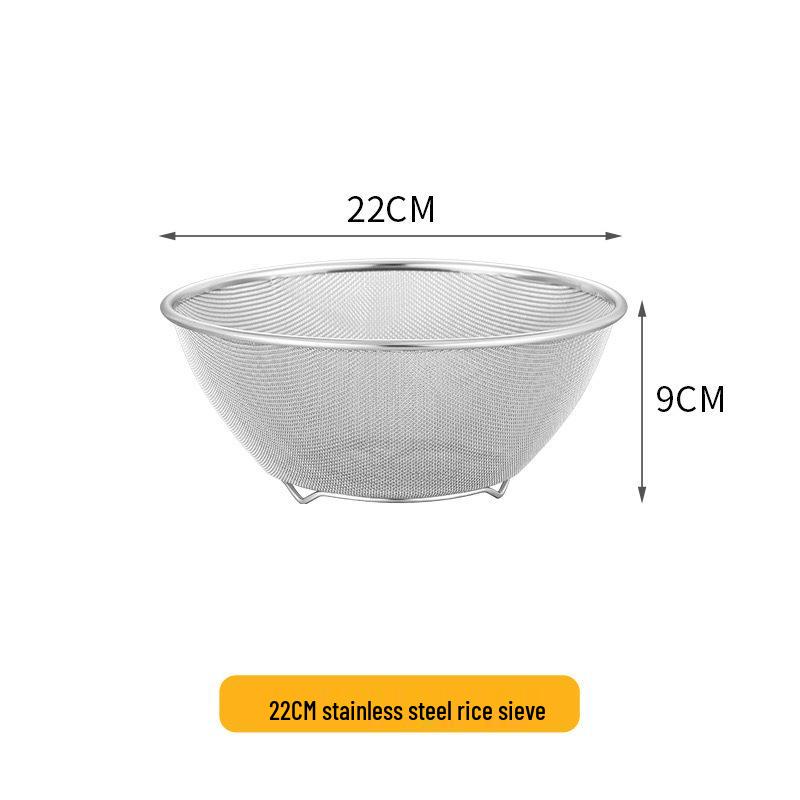 Stainless Steel Vegetable and Rice Washing Basin with Drain Basket