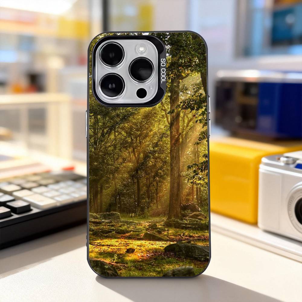 

Forest Art Landscape For iPhone 11,12,13,14,15,16,17,Pro,Max,Plus,E,Air,Mini Phone Case IMD Matte Black iPhone16e