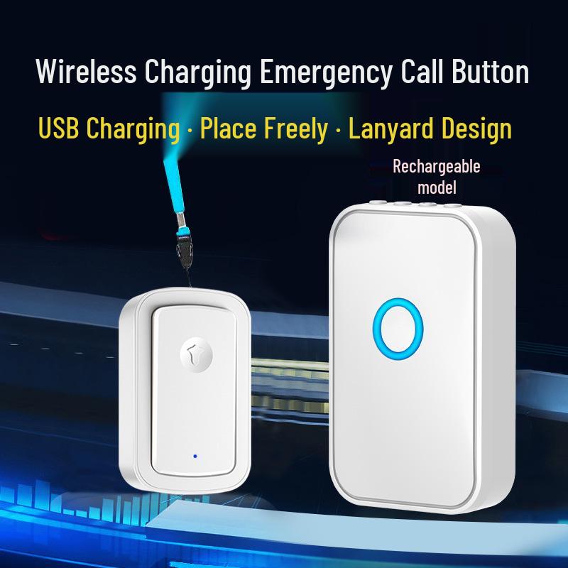 Wireless Smart Elderly Call Button with Long-Distance Reminder and Home Charging