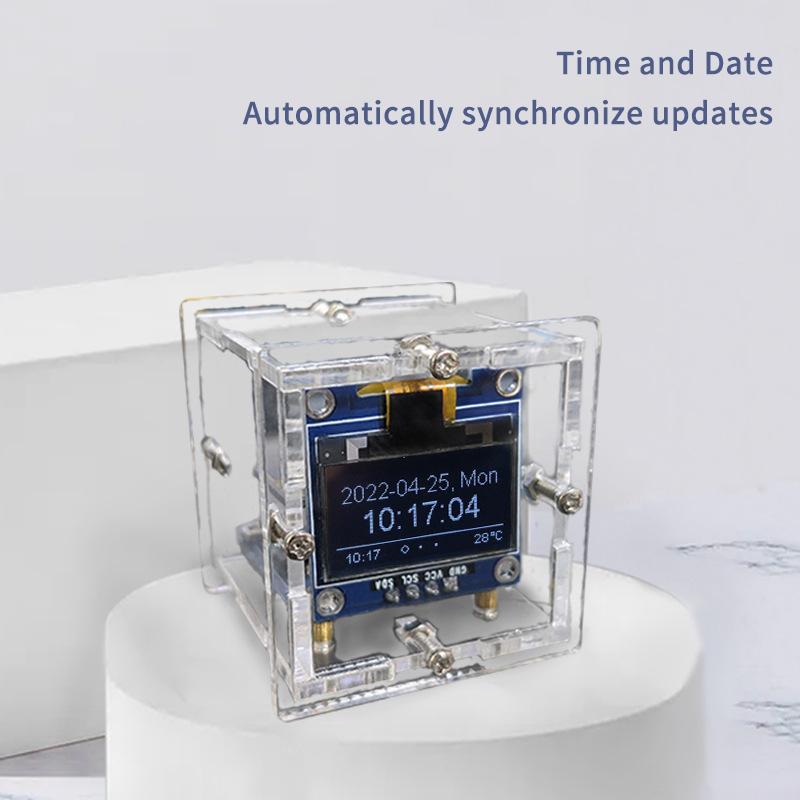 Esp8266 Mini Weather Clock Wifi Digital Clock Diy Soldering Kit Electronic Multifunctional Weather Station