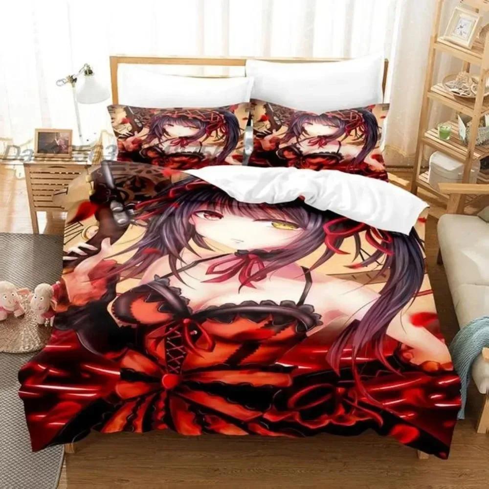 Kotori Itsuka Cosplay Anime Date A Live Costume 3D Duvet Cover Bedding Set Comforter Linen Pillowcases Home Decor Single Queen