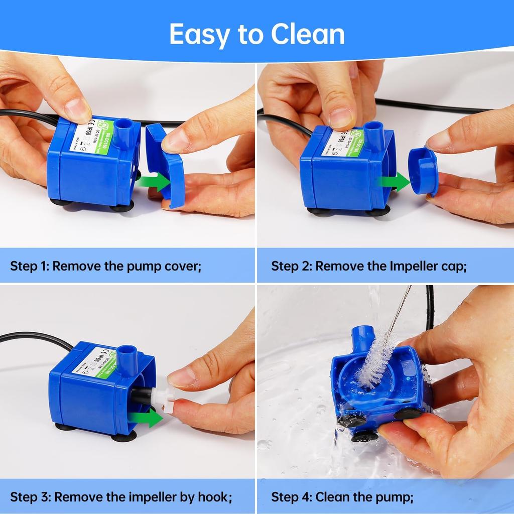 Cat Water Fountain Pump, DR-160 Replacement Pump (No LED Light) for Cupcake Ceramic Cat Drinking Fountain, Pet Fountain Pump for Water Dispenser