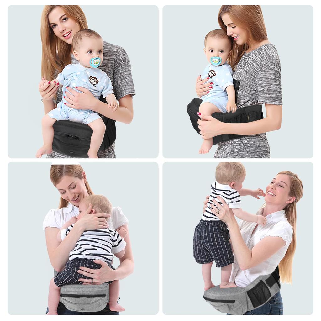 LANDICI Hüfttragen Huckepack, Baby mit Blick zur Seite, für Neugeborene bis 3 Jahre, Aufbewahrungstasche, Tragkraft reduziert den unteren Rücken, Babygeschenk zum Ausgehen