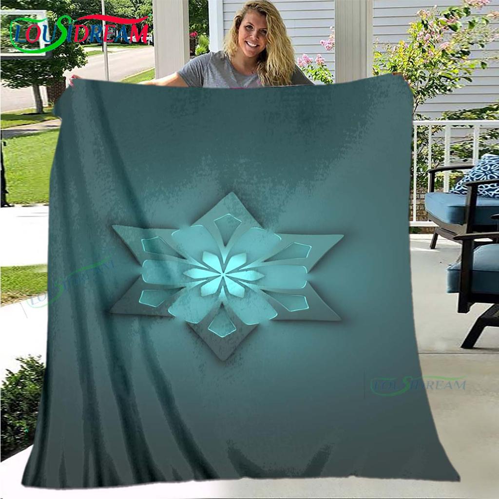 Hot Genshin Impact Runes Pattern Blanket Flannel Thin Blanket Portable Home Travel Office Lunch Break Blanket Birthday Gift