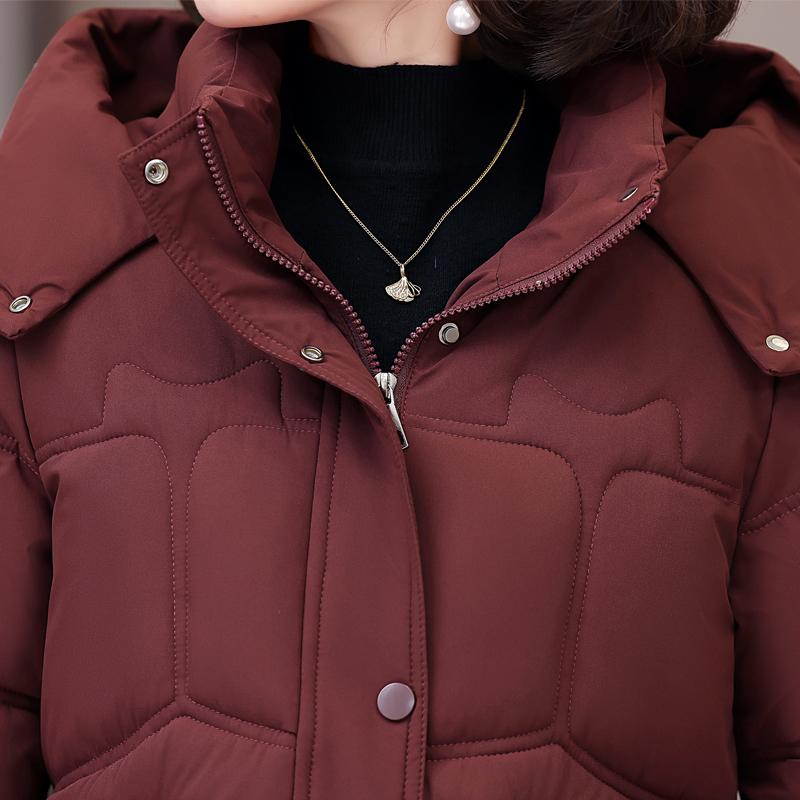 Plus Size XL-5XL Fashion Winter Woman Parkas Hooded Thick Warm Jacket Loose Middle Age Women's Coats