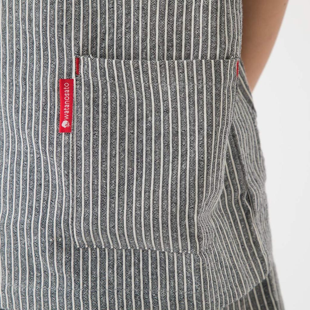 Watanosato Made In Japan Hickory Pattern Crepe Woven Casual Jinbei for Boys Gray (Size 90, Stripes)
