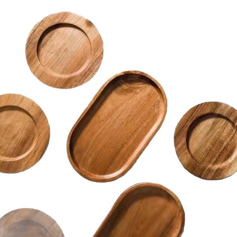 Nordic Retro Japanese Acacia Wood Coffee Tray Set