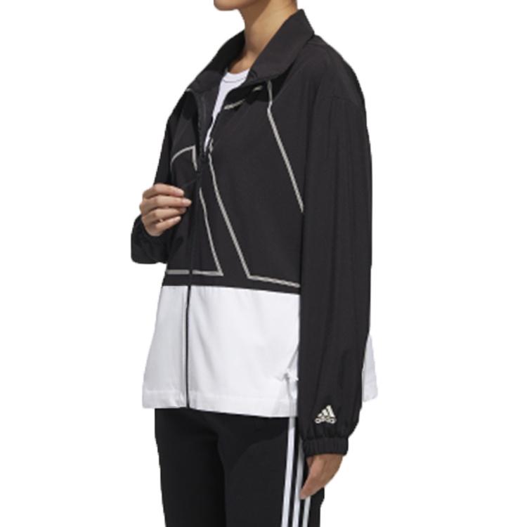adidas Retro Sports Stand Collar Jackets Women's Black GL5621