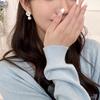 Flower zircon pearl earrings, high-end sense, elegant temperament, stud earrings, fashionable and versatile earrings, women