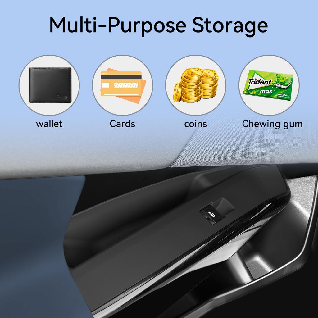 Pour BMW X3 2025 2026 Boîte de rangement pour poignée de porte de voiture Support de plateau pour porte avant arrière Organisateur en silicone Accessoires 4 pièces Noir