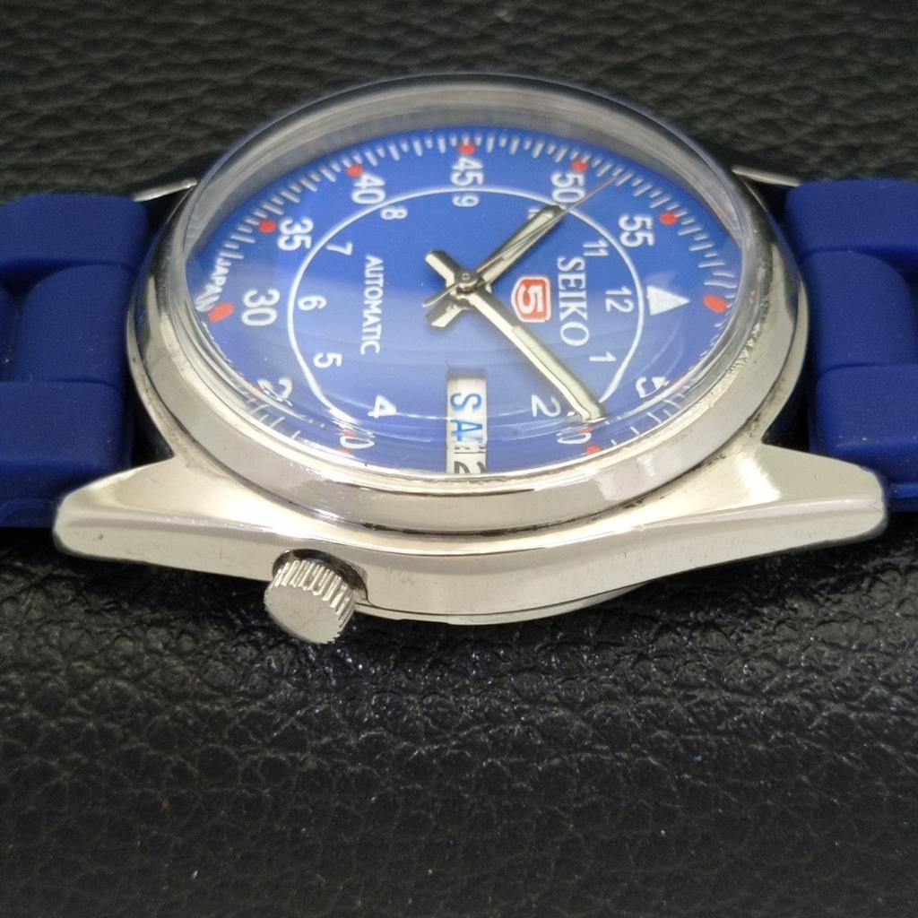 USED VINTAGE SEIKO 5 AUTOMATIC 7S26A JAPAN MENS BLUE COLOR DIAL WATCH A433431-2