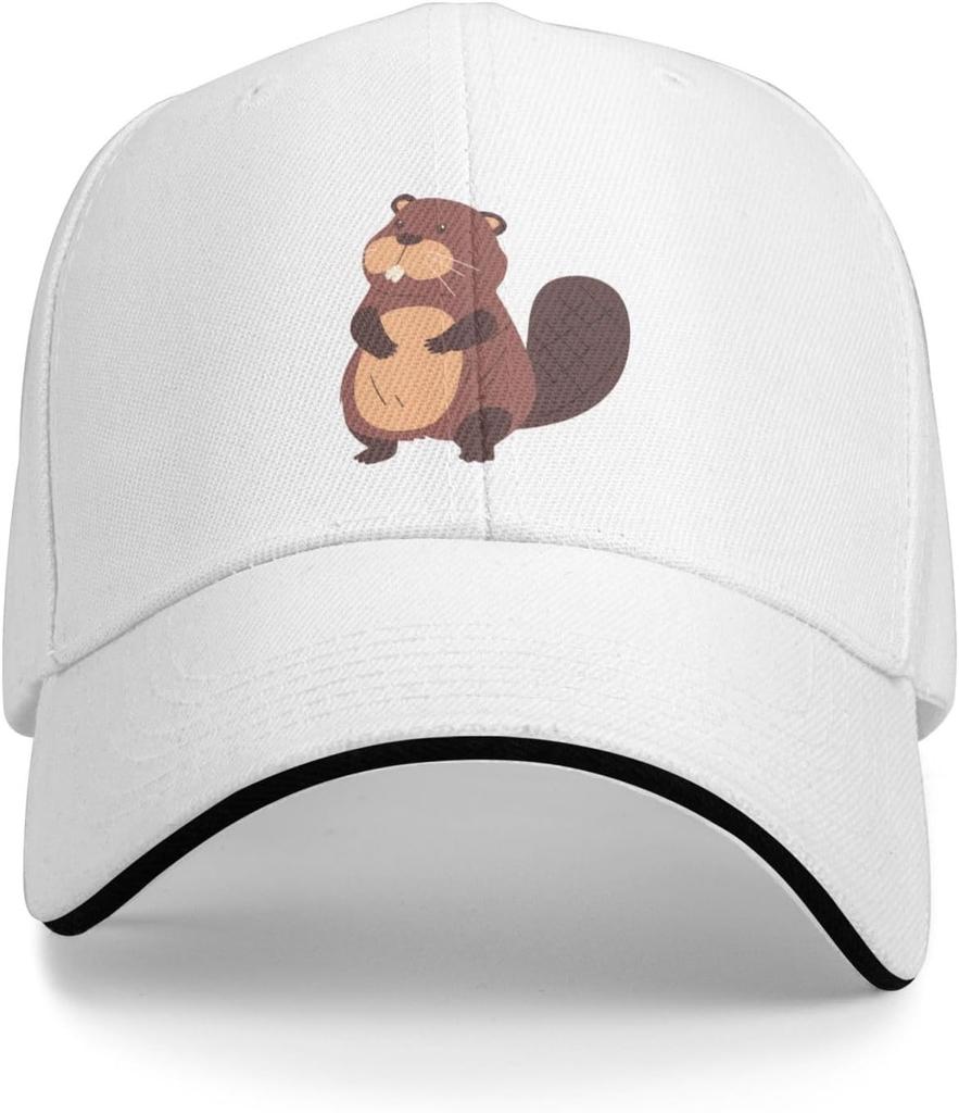 Cute Funny Beaver Graphic Baseball Cap Polyester Unisex Outdoor Adjustable Dad Hat