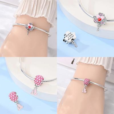 Balloon Butterfly Pendant Cherry Blossom Umbrella Beads Fit Bracelet Women Original Copper Jewelry Diy Anniversary Gift