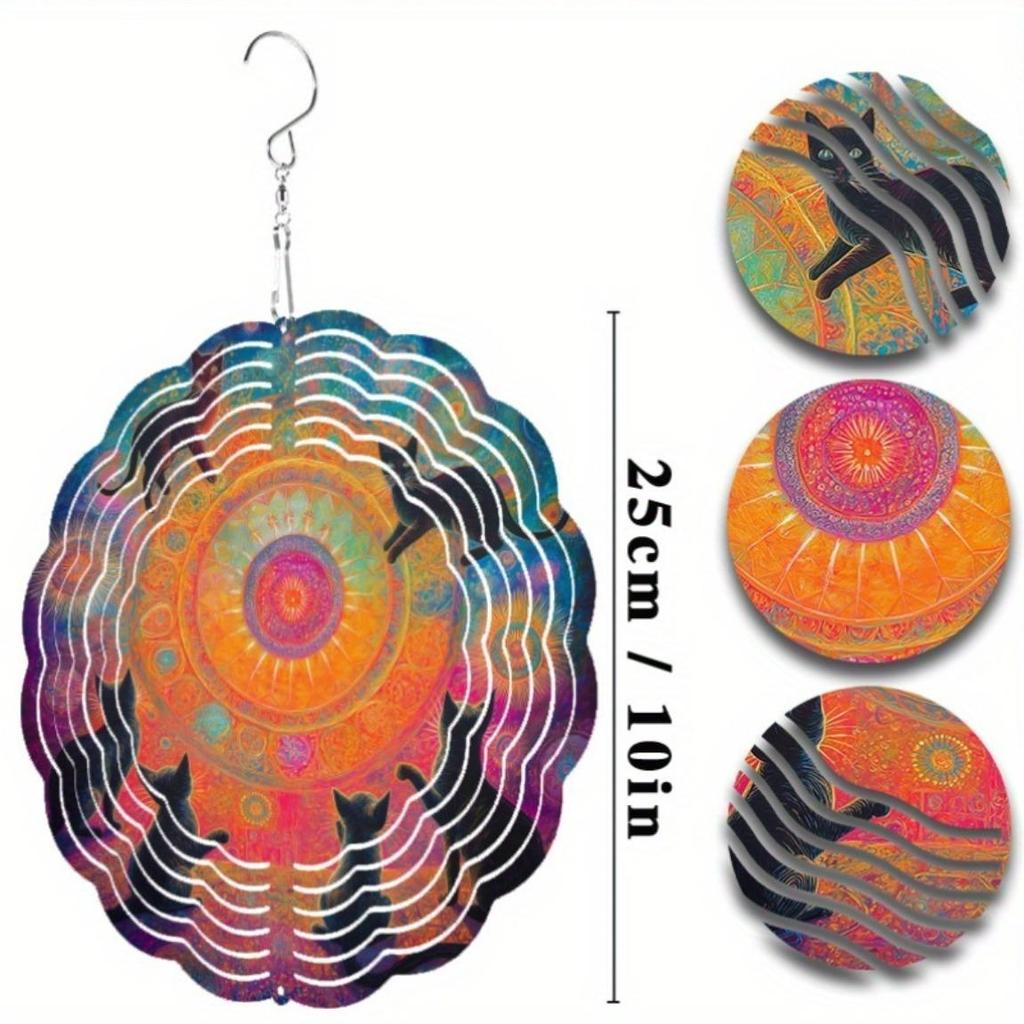 10 Zoll Hängendes Windspiel Rotierendes Design 360 Grad Haken für Balkon Gartendekor Frühling Sommer Kunst Atmosphäre Natürliches Geschenk für Liebste