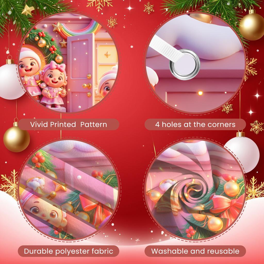 Holiday Banner Cartoon Design Christmas Decor Holiday Decor Decorative Holiday Christmas Banner For Indoor Decoration Seasonal