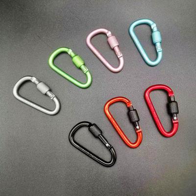 Outdoor Aluminium D-Form Verschlusskarabiner Schlüsselanhänger Rucksackclip Seilhaken für Camping Wanderausrüstung Zubehör