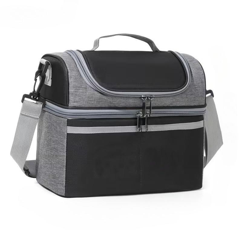 Large Insulated Lunch Bag Oxford Cloth Detachable Thermal Tote For Office Travel Picnic Portable Heat Cold Retention Storage Bag