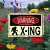 Metal Wall Art Bigfoot Warning Sign for Kitchen Bar Decor