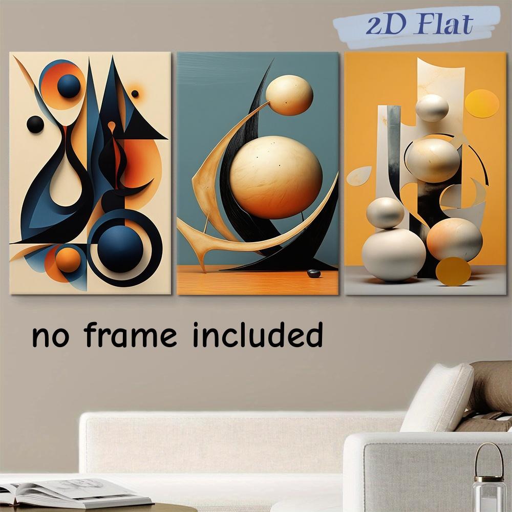 

3-piece Modern Abstract Geometric Frameless Canvas Wall Art for Living Room, Entryway, and Bedroom - Minimalist Scandinavian Sty (as the picture,20x30cm-3pcs)