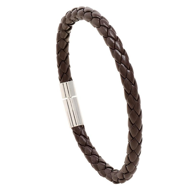 1pc Men's PU Leather Bracelet, Punk Rock Street Style, Minimalist & Stylish, Football Sporty Wristband