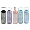 Elegant And Simple 2l Pc Material Water Bottle With Straw Perfect For Hydration On-the-go