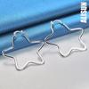 925 Sterling Silver Romantic Big Star Piercing Earrings Fashionable Wedding Jewelry