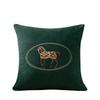Embroidery Throw Pillow Cover Vintage Horse Pattern Light Luxury Sofa Cushion Waist Cover Simple Decorative Pillowcase