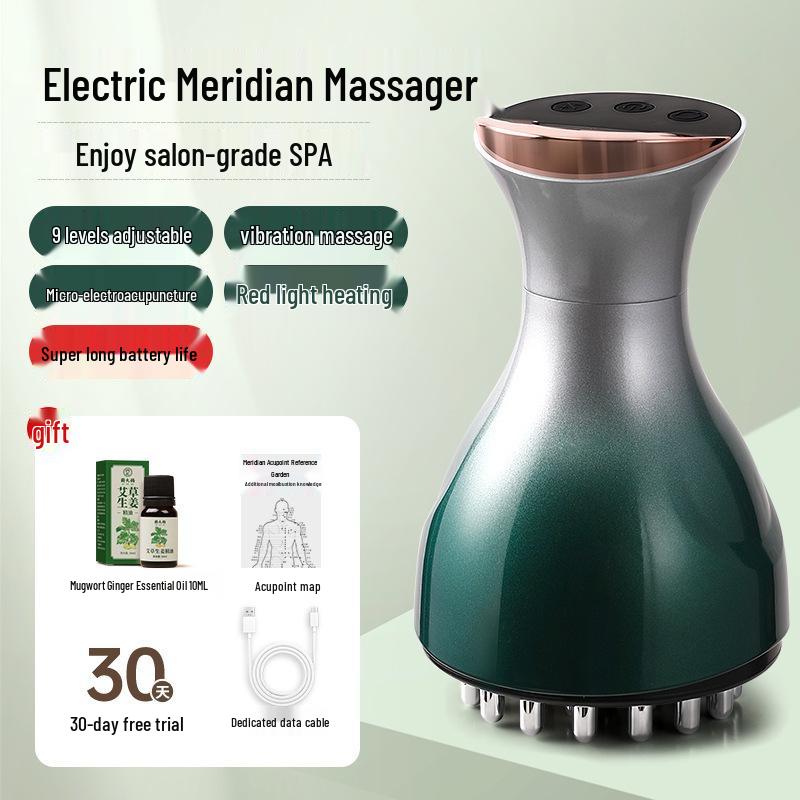 Electric Meridian Brush & Massager: Full-Body Gua Sha Tool for Abdomen, Belly, and Legs
