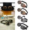 Steampunk Motorcycle Goggles with Spiked Rivets Vintage Round Cosplay Sunglasses for Welding and Cyber-Goths