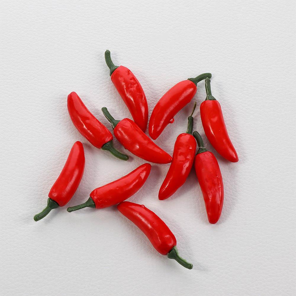 10 PCS Artificial Plastic Simulation Chili Pepper Plants Corsage Putting Fruit Vegetables For New Year's Home Decoration
