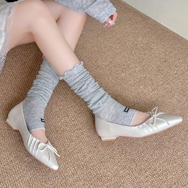 Fashion New 2025 Fashion Pointed Toe Women Flats with Shoes Soft Butterfly-Knot Female Slip On Footwear Shallow Ladies Flats Shoes