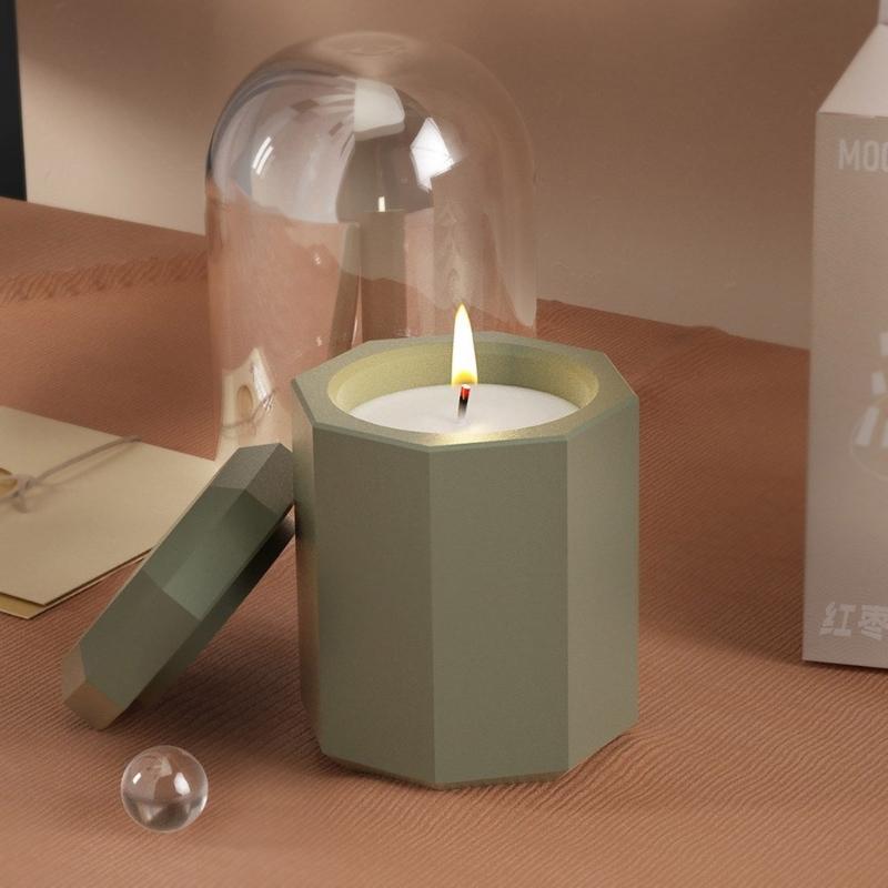 Octagon Storage Box Mold Ornaments Jar Bottles Gypsum Concrete Molds DIY Candle Cup Mold Flowerpot Silicone Resin Molds