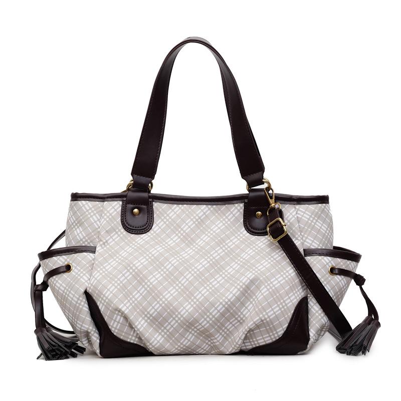 Casual Large-capacity Handbag Women's Bag New Plaid Splicing Tote Bag Fashion Shoulder Bag Fashion Messenger Bag