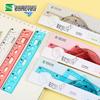 Foldable & Bendable Ruler Set - 4 Pieces, 20cm Student Stationery with Triangle and Creative Wave Ruler