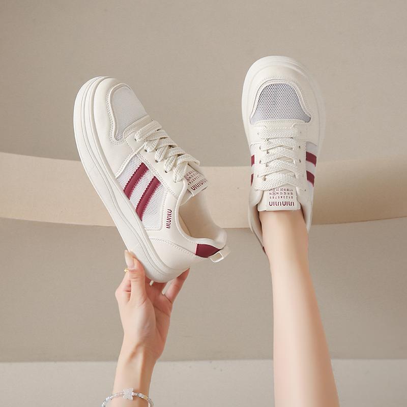 Mode CRLAYDK Klassische Damen-Sneaker Lässig Trendig Skateboard Walking Mesh Trainer Schuhe Damen Weiß Laufen Schnürschuhe Tennis