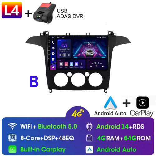 Android14 Car Radio for Ford S Max 2006 2007 2008 - 2010 2011 2015 Car Multimedia Video Player Radio GPS Stereo Auto 2din 7862
