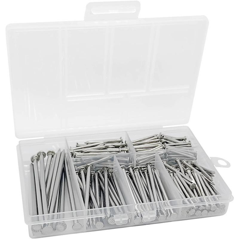 350PCS hanging nail combination hardware nail with tool set box wall nail multi-specification wooden board nail picture frame nail