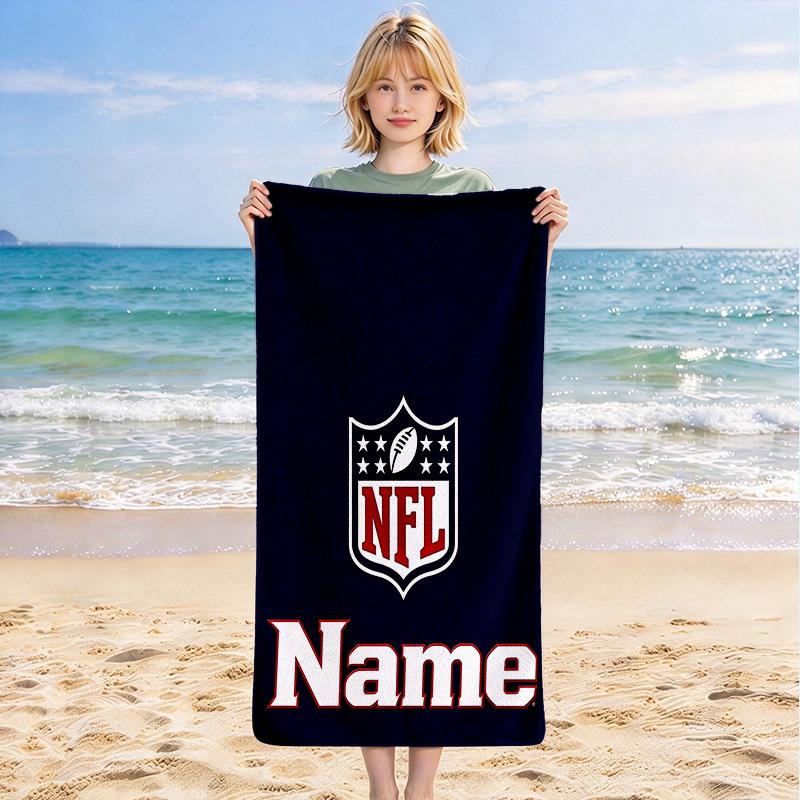 Personalized Name Nfl Name printed beach towel,a quick-drying, absorbent mat suitable for the beach, pool, gym, and travel fans gift 69