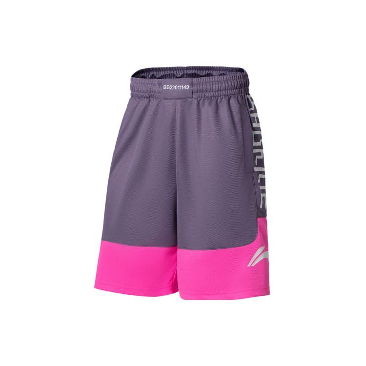 Li Ning Badfive Casual Shorts Men s Sacred Purple Fluorescent Glow Pink AAPR371-4 L