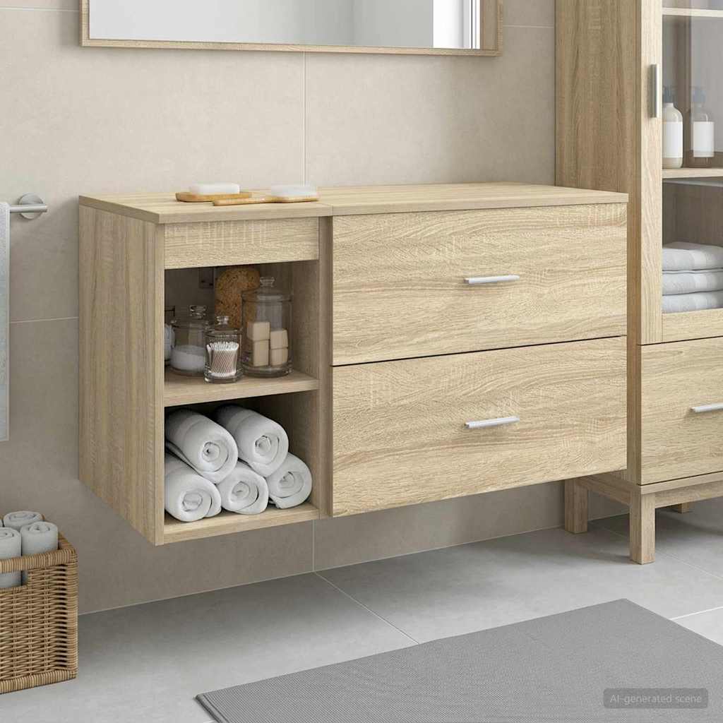 Bathroom Furniture Set 2 Pcs Sonoma Oak Wood Based Material