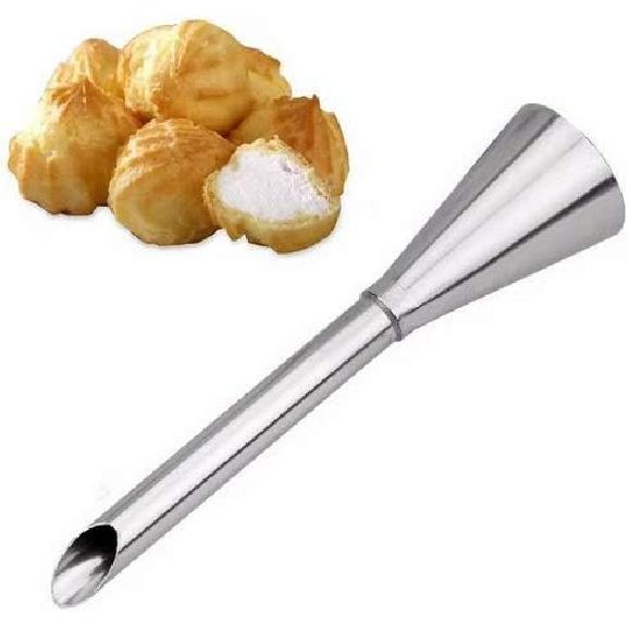 2PCS Cream Icing Piping Nozzle Tip Stainless Steel Nozzle Cream Puff Decor Small Pastry Icing Piping Tool