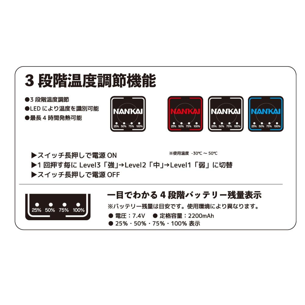 NANKAI Heat Assist System Heated Gloves for Size SDG-5004 Motorcycles, 4, Black, Medium, SDG-5004-BK-M