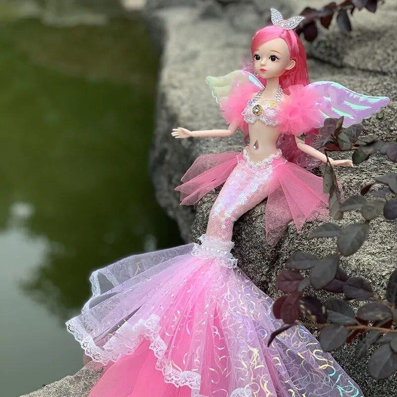45cm Girl Mermaid Bjd Dolls With Wing 11 Joints Movable Bjd Dolls