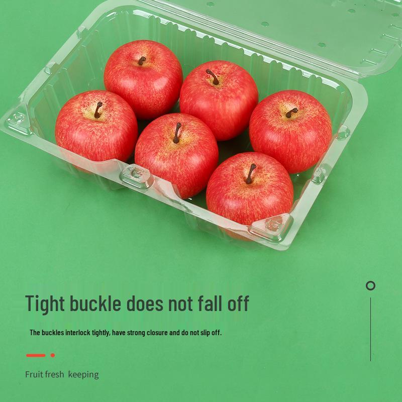 Clear Plastic Fruit & Veggie Box with Lid - Disposable and Thickened for Fresh Storage