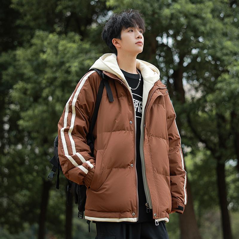 Men's New Winter Hooded Down Jacket Men's Thickened Warm White Duck Down Loose Casual Versatile Men's Jacket