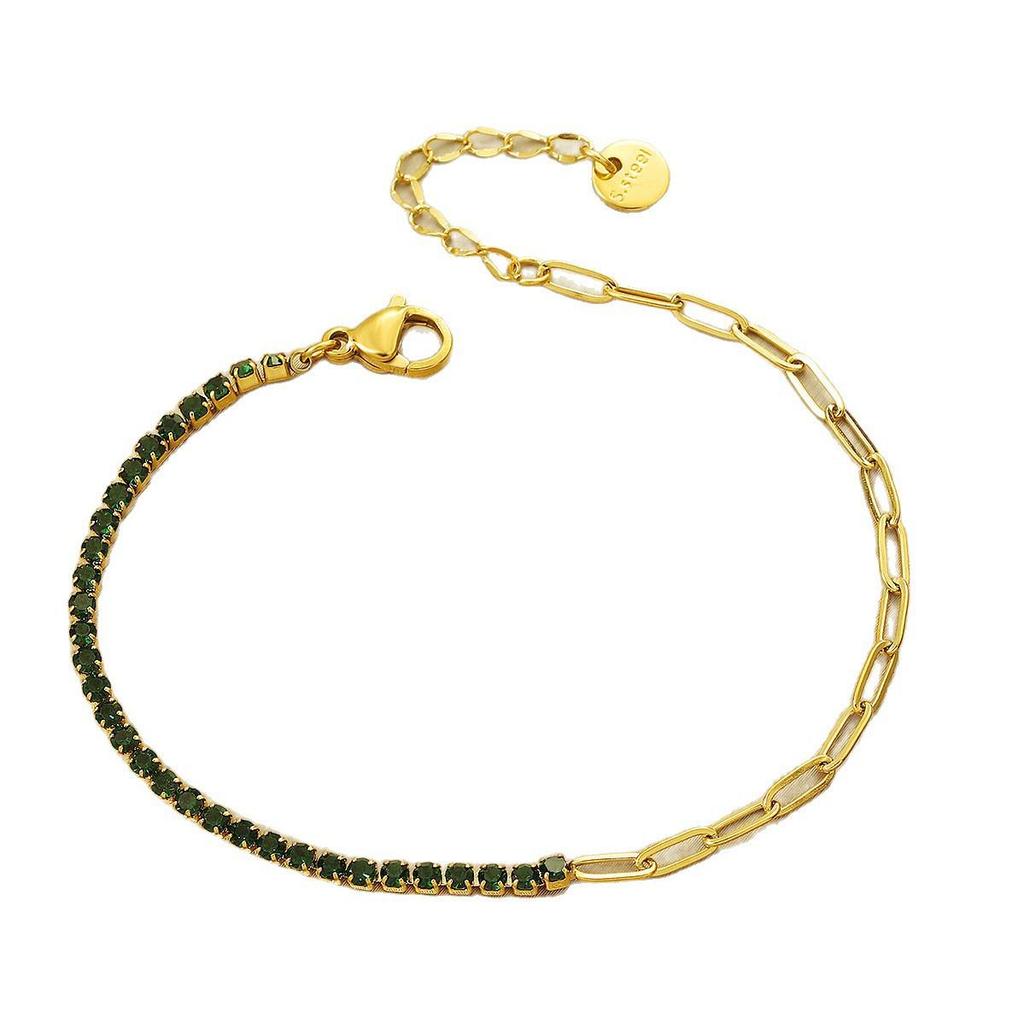 2025 Women's Fashion Cubic Zirconia Tennis Bracelet: Versatile, Niche Design, Colorfast Titanium Steel