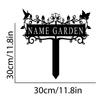 Metal Garden Sign with Stake, Flowers Bird Design, Personalized Yard Art, Grandmother Gift