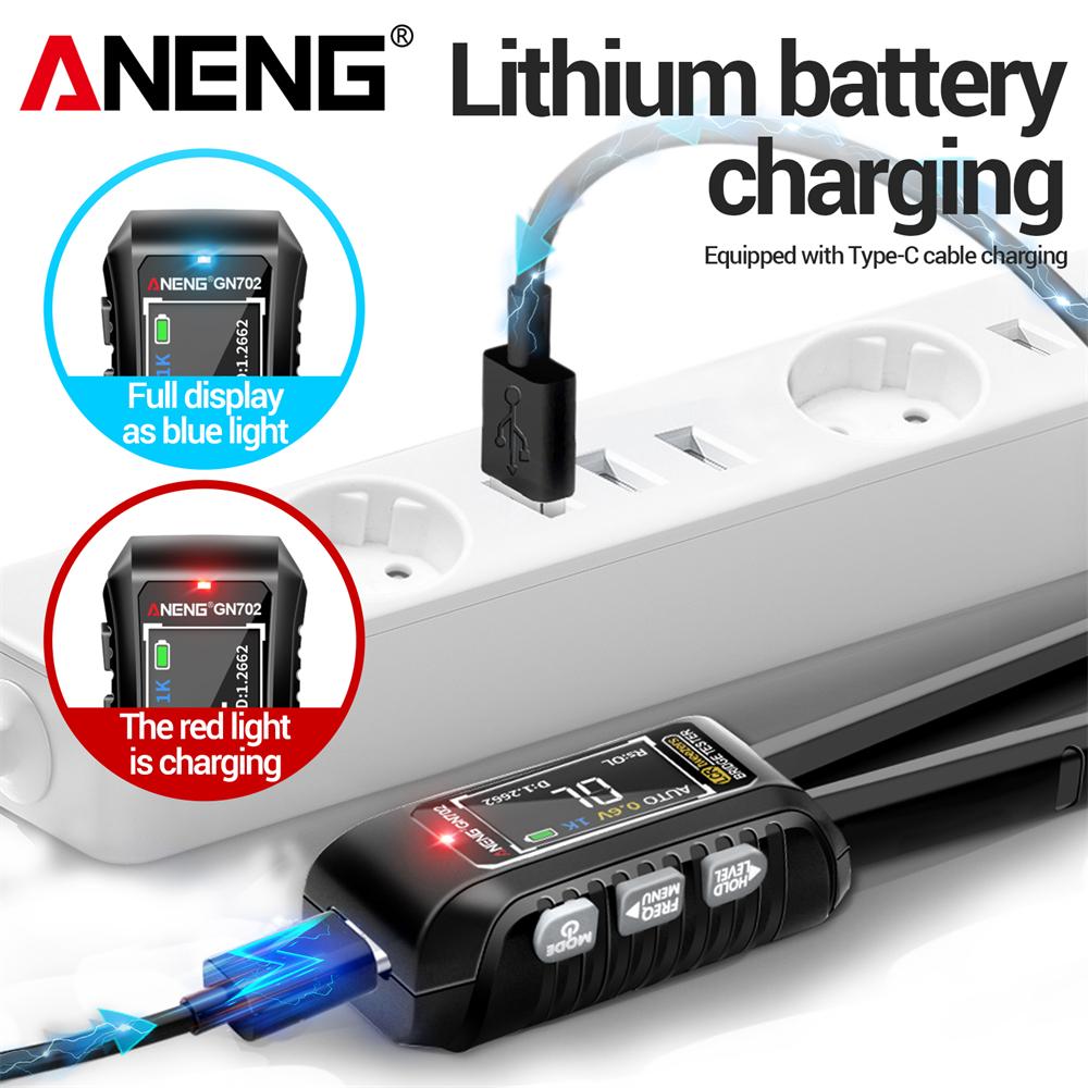 ANENG GN702 Rechargeable Tester Inductance Voltage Capacitors Measurabe Detection Tool Professional Smart Bridge Tweezer LCR SMD