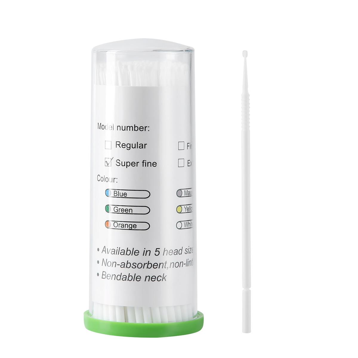 

100 шт/пляшка Стоматологічні одноразові мікрощітки Аплікатори Матеріали для стоматологів Мікрощітки Інструменти для нарощування зубів 1.5mm білий